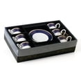 thumbnail image 5 of Espresso Cups and Saucers Set with Metal Stand for Cappuccino, Latte, Cafe Mocha - Blue and Gold, 2 oz. Set of 6, 5 of 5