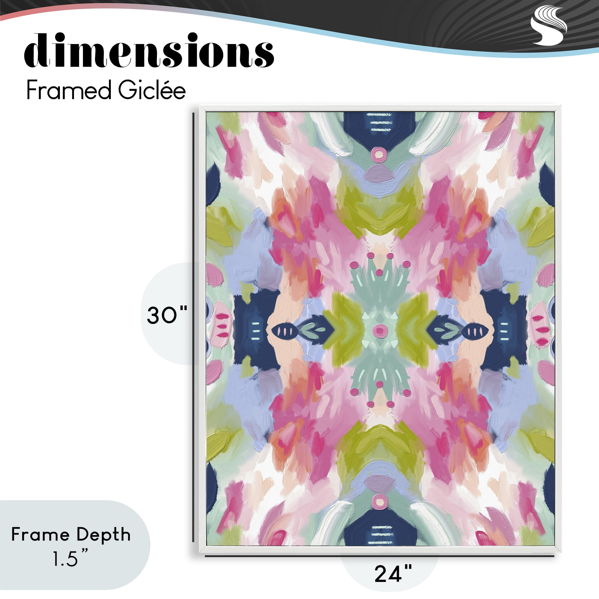 Stupell Industries Kaleidoscopic Floral Mandala White Framed Giclee Art, design by Lisa Nohren