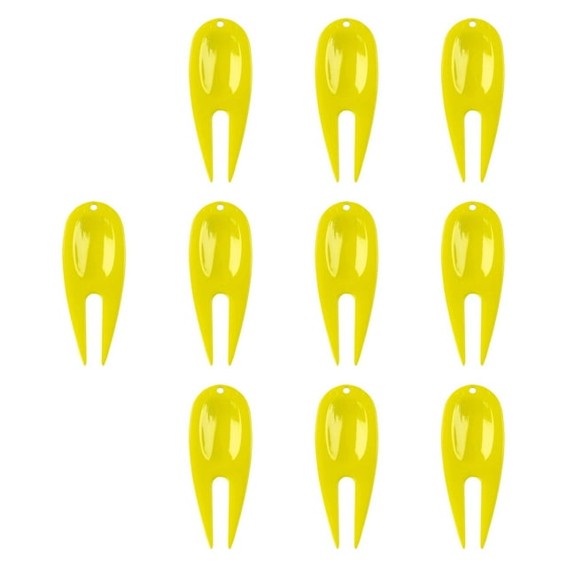 S SERENABLE 10 Pcs Outil de Golf Fourche pour Femmes Hommes Cadeaux d'Anniversaire Remplacement Jaune