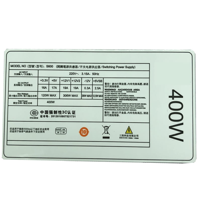 ATX 400W Switching Power Supply FSP450-60LHLAA S600