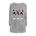 thumbnail image 5 of CFLVAEK Chandails de Noël pour Femmes Grande Taille en Molleton Duveteux, Chandails à Enfiler Chauds d'Hiver à Col Rond, Chandail à Imprimé Verre de Vin Rouge, Chandails Molletonnés avec Poches Gris P, 5 of 5