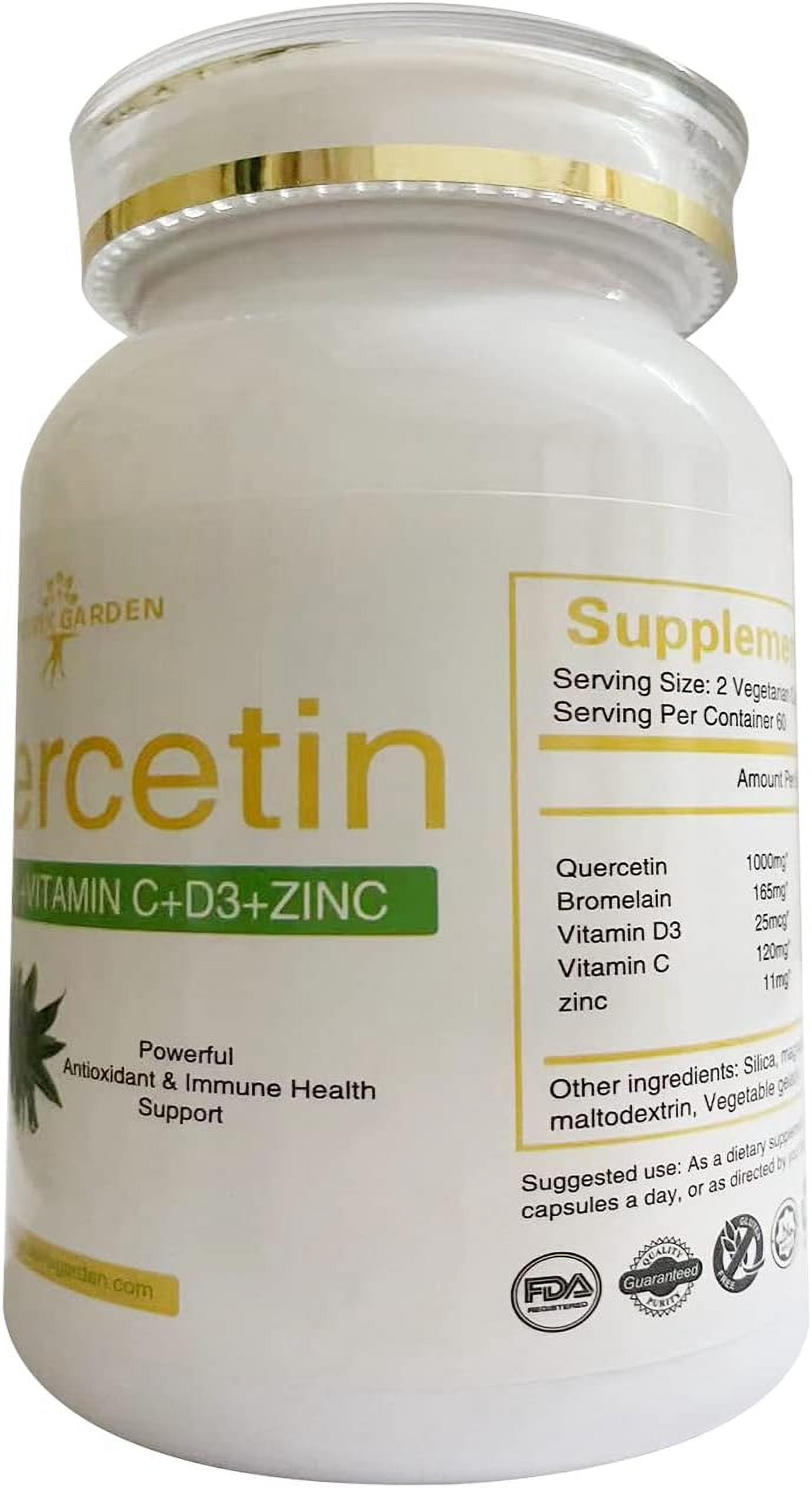 Quercetin Capsules – 120 Count for Allergy, Immune & Cardiovascular Support