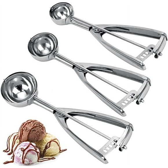 SHAR Cookie scoop, ice cream scoop, set of 3 cookie scoop with cookie dough scoop, cookie scoop, stainless steel cookie scoop set, ice cream scoop with trigger