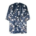 thumbnail image 3 of CKpwisy Kimonos Cardigan for Women Summer Swimsuit Coverup Open Front Lightweight Beach Cover Ups 2025Floral Print Puff Sleeve Kimonos, 3 of 5
