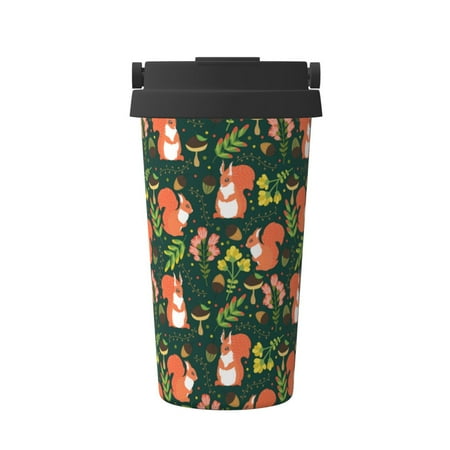 

Vsdgher Forest Squirrel Coffee Mug Pobtable To Stainless Steel Coffee Tumbler Coffee Cups with Lids Thermos for Hot and Cold Drink