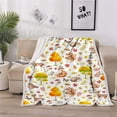 thumbnail image 2 of Fall Throw Blanket, Fall Decor Blanket, Autumn Maple Leaves Trees Animals Cute Fox Squirrel Hedgehog Rabbit Bird Mushroom Soft Cozy Lightweight Throw Blanket for Couch Bed Sofa Decor 50"x60", 2 of 6