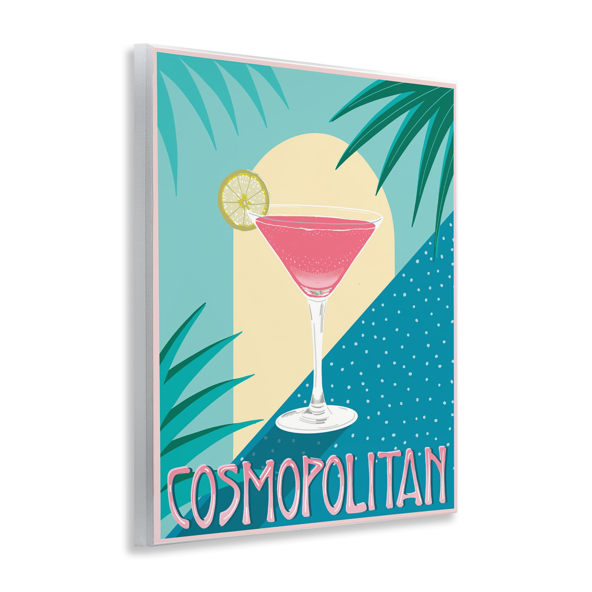 Stupell Industries Cosmopolitan & Palm Leaves Food & Beverage Painting Unframed Art Print Wall Art, 11 x 14