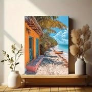 Tropical Beach House Canvas Wall ArtPerfect for Living RoomBathroomKitchenOffice Decor