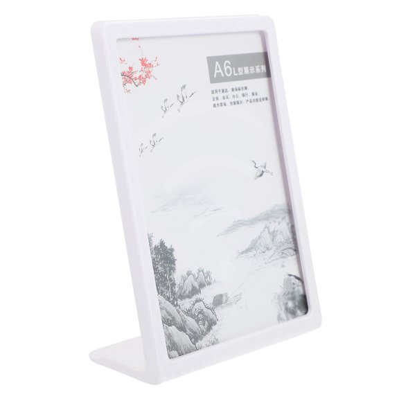 TABLZONE Display Card Holder Menu Display Sign L Shaped Abs White Price Display for Business Owners 1Pack