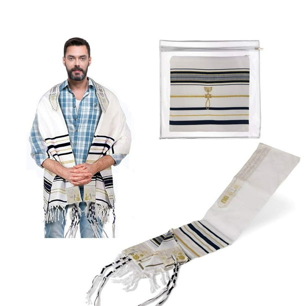 Talit Prayer Shawl 72 x 22 Inch Messianic Tallit for Christian Jewish Prayer (Black)