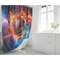thumbnail image 5 of 4PCS Boys Shower Curtain Set - Basketball Shower Curtain - Sports Shower Curtain Sets with Bath Rugs Toilet Lid Cover and 12 Hooks Basketball Bathroom Decor, Blue, 70" x 70", 5 of 6