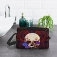 thumbnail image 6 of XMXT Large Capacity Makeup Bag, Aged Floral Skull Print Storage Bags Travel Toiletry Cosmetic Bag for Women Men, 6 of 9