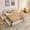 Beige, variant on King Size Soft Cloud Bed Frame with 4 Storage Drawer and Tall Curved Headboard for Bedroom