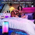 thumbnail image 4 of Riwcyla Portable BT Karaoke Speaker with Dynamic Bass 6,Mode LED Lights Color Changing Support Voice Control Surround Stereo Sound Playing Included Microphone for Entertainment Party Camping, 4 of 6