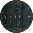 thumbnail image 1 of Ahgly Company Indoor Round Persian Light Blue Traditional Area Rugs, 5' Round, 1 of 4