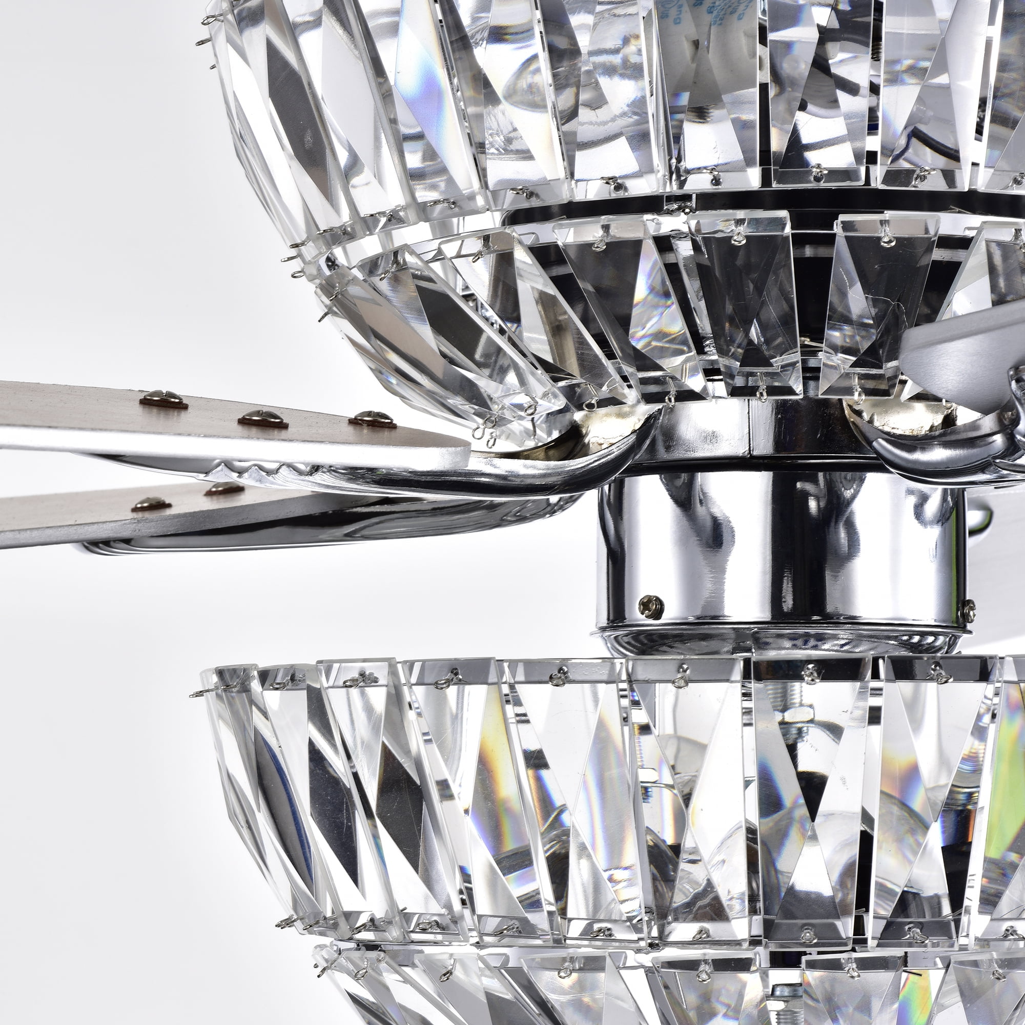 Warehouse of Tiffany Senma 52-inch 3-light Lighted Ceiling Fan with Crystal Bowl Shade Remote Controlled