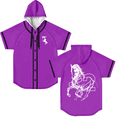 thumbnail image 2 of 2hollis Black Horse Merch Baseball Hoodie Sport Jacket Tee Fashion Design Short-Sleeved Tops, 2 of 8