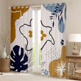 thumbnail image 2 of jejeloiu Tropical Botanical Monstera Black Out Curtains,Rustic Plant Leaves Curtains Pack of 2 (42x63 Each),Brown Blue Lightpink Bedroom Curtains For Girls Kids,Microfiber Bedroom Decor, 2 of 6