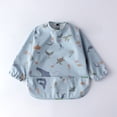 thumbnail image 2 of MEZZALL Baby Boys Girls Long Sleeved Cartoon Waterproof Smock Bib for Eating Soft Bibs Baby Stylish, 6-12 Months, 2 of 3