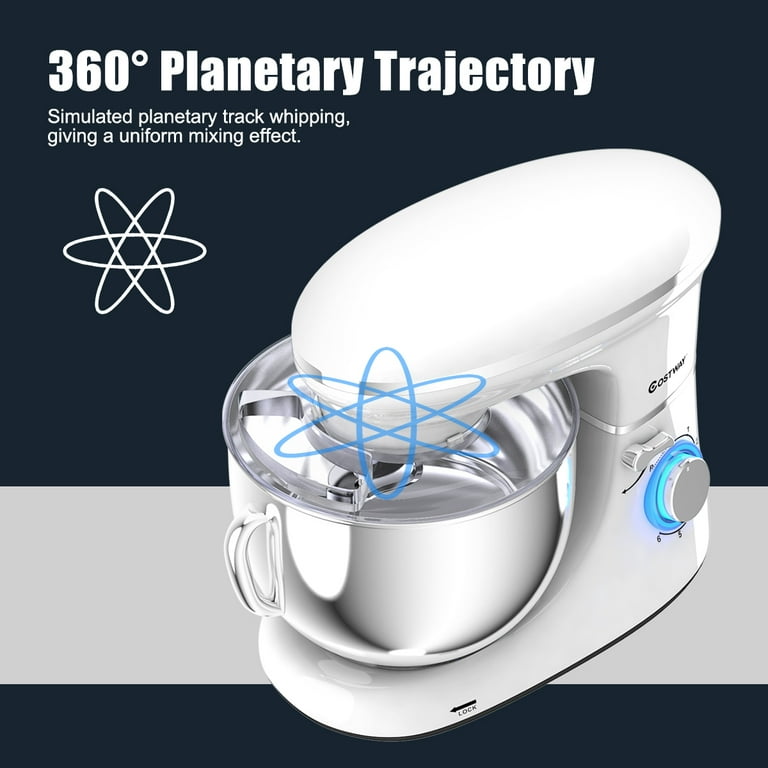 Costway 6.3 QT Tilt-Head Food Stand Mixer 6 Speed 660W wIth