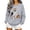 Grey, variant on Women Pink Ghost Black Cat Pumpkin Graphic Crewneck Sweatshirt Cute Halloween Holiday Pullover Top