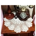 thumbnail image 3 of 13.7 Inch 100% Cotton Handmade Lace Crochet Round Placemats Doily Doilies, 3 of 6