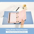 thumbnail image 5 of Dailycode 2 Pack Pencil Pouch for 3 Ring Binder Smooth Zipper Folders with Pockets Clear Window Pencil Case, Pink Yellow Stripe, 5 of 6