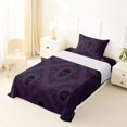 thumbnail image 5 of Homewish Boho Hipple Skull Twin Sheets,Vintage Purple Damask Bedding,Halloween Gothic Bed Set,3-Piece,1 Fitted Sheet and 1 Pillowcase, 5 of 6