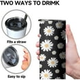 thumbnail image 3 of Daisy Tumbler With Handle and Straw,Daisy Gifts for Women,Daisy Flowers Daisy Coffee Mug Floral Cup Tumbler,Daisy Stuff Decor, 3 of 6