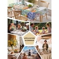 thumbnail image 5 of Spring Easter Table Cloth, Waterproof Tablecloth for Rectangle Tables, Rabbit Eggs Eucalyptus Leaf Floral Butterfly Reusable Washable Fabric Table Cover for Restaurant Kitchen Dining Tables 60"x120", 5 of 9