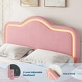 thumbnail image 5 of Danolapsi Twin/Full/Queen Size Bed Frame with Adjustable LED Headboard and Footboard, Velvet Upholstered Princess Platform Bedframe with Wooden Slats Support, No Box Spring Needed, 5 of 8