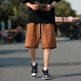 thumbnail image 4 of Pantalones cortos de verano 2023 para hombre, pantalones cortos holgados, rectos, casuales, ropa de calle Y2K, bermudas deportivas con cordón, 4 of 5