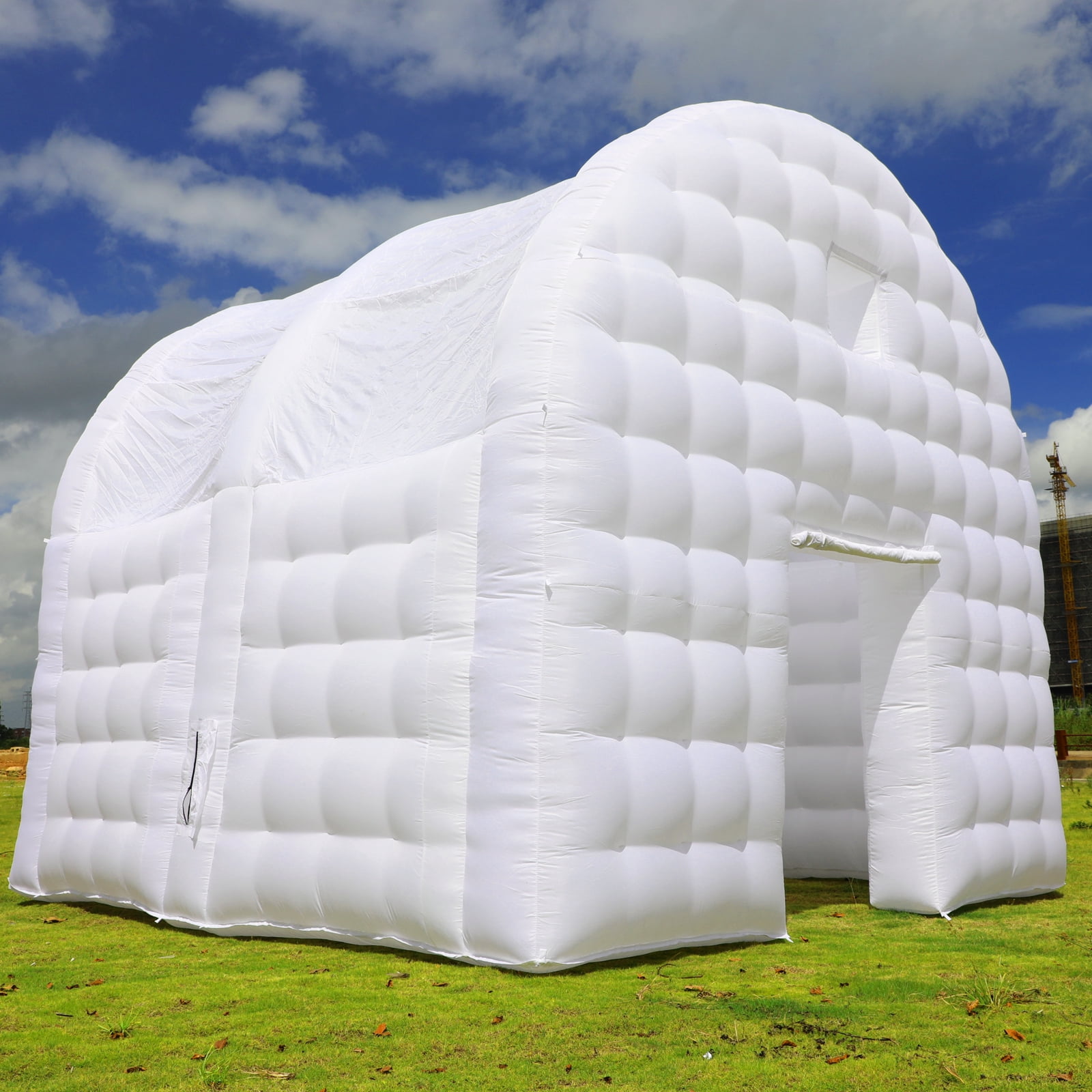 Large White Inflatable Tent(15x15x14FT) Includes 950W Blower Square Gazebo Event Room Large Inflatable Party Tent for Backyard,Outdoor EventsParties, Shows, Events, and Commercial Use