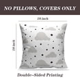 thumbnail image 2 of LALILO Throw Pillow Covers Gray Cute Night Sky Kid White Minimalist Baby Cushion Cover 18" x 18", 2 Pack, 2 of 6