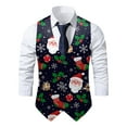 thumbnail image 2 of Xmyrz Vest For Men Trendy Slim Fit Suit Vest Sleeveless Christmas Print Snowflakes Recreation Outerwear Vest, 2 of 5