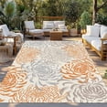 thumbnail image 2 of Orange Chrysanthemums Outdoor Rug for Patio/Deck/Porch, Non-Slip Large Area Rug 6 x 9 Ft, Watercolor Flowers Country Blossom Indoor Outdoor Rugs Washable Area Rugs, Camping Rug Carpet Runner, 2 of 8