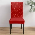 thumbnail image 5 of Chair Covers for Dining Room Set of 8,Merry Christmas Winter Snowflake Red Stretch Seat Protector Removable Washable Chairs Slipcovers for Kitchen Banquet Wedding Hotel,Golden Snowflakes Seamless, 5 of 6