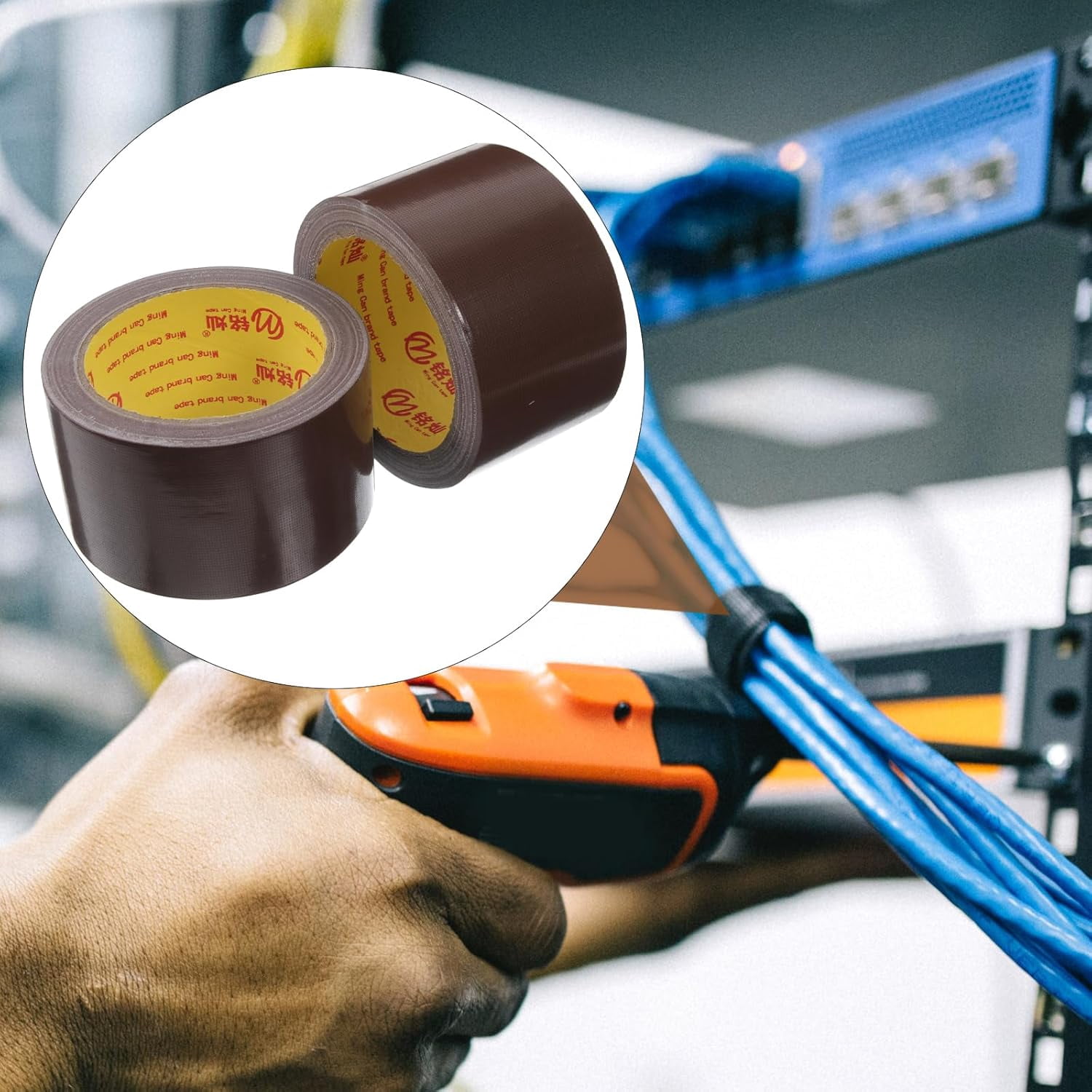 Zaoz 2PCS Waterproof Brown Duct Tape, Strong Adhesive Cloth Tape for Carpet, Floor, Diy, Sealing, Repair, 2.36 Inch X 59 Feet, Heavy Duty, Multi-Purpose A418