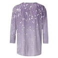thumbnail image 5 of JTZGDY Plus Size Womens 3/4 Lenths Sleeve Tops Dressy Casual Summer Cute Floral Pattern Graphic T-Shirts Trendy Oversized Crewneck Basic Tunic Blouse A02-Purple XXL, 5 of 6