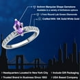 thumbnail image 2 of Gem Stone King 10K White Gold Purple Amethyst and Lab Grown Diamond Engagement Ring for Women | 0.61 Cttw | Marquise 8X4MM | Gemstone February Birthstone | Size 6, 2 of 6
