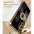 thumbnail image 7 of for Samsung Galaxy A55 5G Case, Screen Protector, 360° Rotatable Ring Holder Magnetic Kickstand,Plated Gold Edge Slim Soft TPU Protective Phone Cover for Galaxy A55 5G (Black), 7 of 7