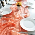 thumbnail image 1 of 2 Pcs Chemin de Table en Gaze 35x70.8 Pouces pour Décoration de Mariage, 1 of 6