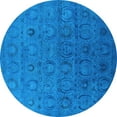 thumbnail image 1 of Ahgly Company Indoor Round Oriental Light Blue Industrial Area Rugs, 8' Round, 1 of 4