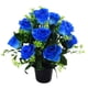 thumbnail image 1 of Cateissary Regalo de flores de seda brillante para conmemorar a los seres queridos Simulación de flores de seda Plantas en maceta Chr Decoración del hogar azul, 1 of 6