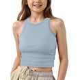 thumbnail image 4 of Gubotare Girl Tank Tops Girls Dance Tank Tops Sleeveless Racerback Athletic Shirts Dance Outfit for Ballet Gymnastics Size 9-10 (Sky Blue,9-10 Years), 4 of 4