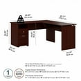 thumbnail image 5 of Pemberly Row 60W 3 Position L Shaped Sit to Stand Desk in Harvest Cherry, 5 of 6