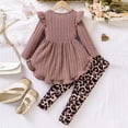 thumbnail image 6 of REgarm Kid Toddler Girl Clothes Bowknot Ruffle Sleeve Top Floral Allover Pants Fall Winter Outfit Set (Khaki,4-5 Years), 6 of 6