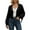 Black, variant on Wang6 Womens Chunky Cropped Cardigan Sweaters White Fall Open Front Button Knit Sweater Long Sleeve Knitted Tops Causal V Neck Loose Lantern Sleeves Outwear White One Size