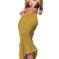 thumbnail image 2 of Franhais Women Beach Midi Skirt, Tie Up Waist Hollow Knitting See Through Mini Dress Beachwear for Female, 2 of 5