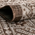 thumbnail image 5 of Rugs.com Outdoor Aztec Collection Rug – 5 Ft Round Brown Flatweave Rug Perfect For Kitchens, Dining Rooms, 5 of 8
